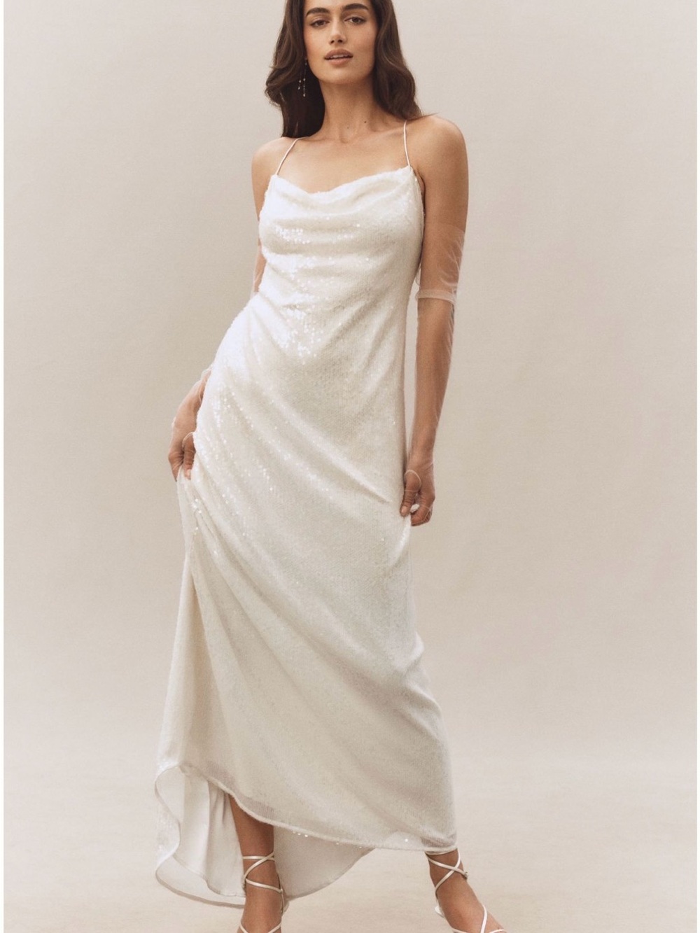 BHLDN Ivory Sequin Gown - Picture 4 of 5